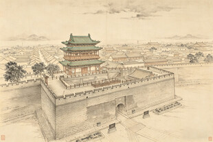 平遥古城俯瞰图