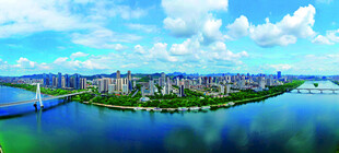 柳州河畔城市风光美景