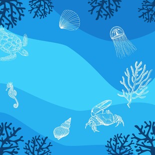 海底生物背景