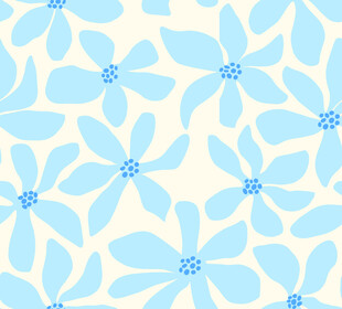 蓝白花朵无缝图案背景