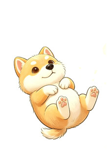 可爱柴犬躺卧卖萌