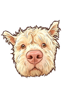 可爱白毛小狗头下司犬