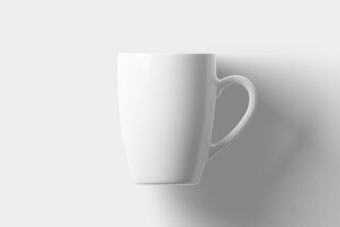 简约白色陶瓷咖啡杯设计样机