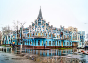 梦幻蓝调欧式建筑景观