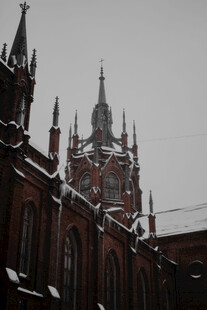 雪中欧式古建筑景观