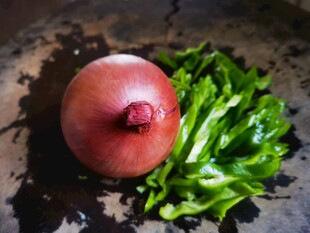 洋葱与青椒