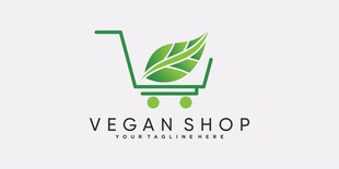 素食商店标志设计