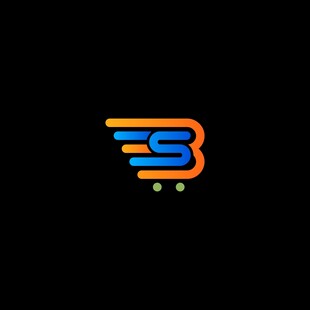 动感字母B标志设计