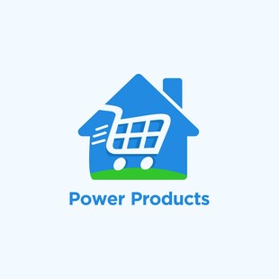 蓝色房屋电力产品标志