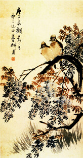 白头翁紫藤图
