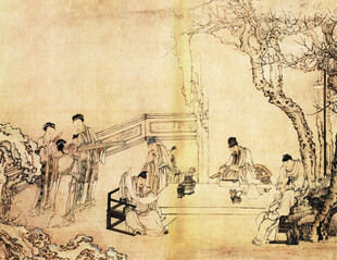 春夜宴桃李园图