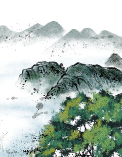 水墨山水间的绿意景致