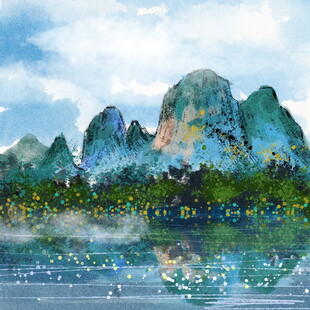 水墨山水间的诗意景致