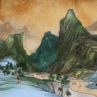 水墨山水间的静谧景致