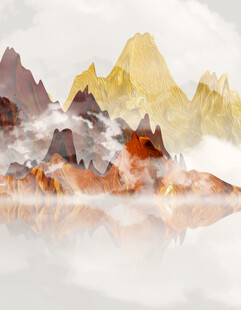 水墨山水意境风景图