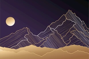 鎏金山月背景