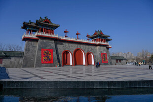 开封金明池公园湖水建筑
