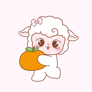 抱南瓜的可爱小羊