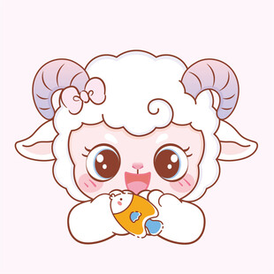 可爱小羊手持胡萝卜