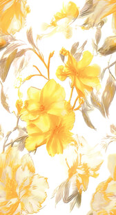 黄色花卉图案背景纹理