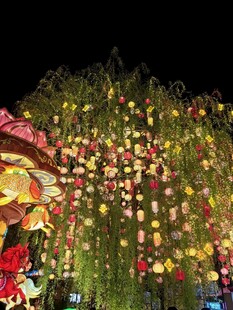 梦幻多彩灯笼夜景