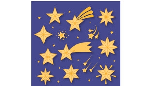 梦幻蓝色背景金色星星图案