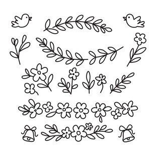 手绘花草素材