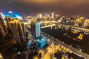 重庆夜晚城市建筑