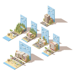 等距城市建筑