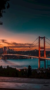 黄昏下的壮丽大桥景观