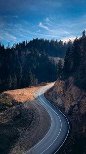蜿蜒公路穿梭于山林