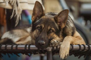 趴着的德国牧羊犬