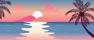 海滩日落背景