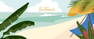 夏日海滩插画