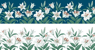 百合花卉底纹