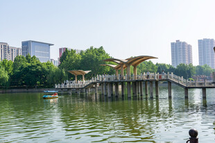湖畔木桥风景