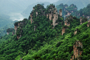 奇峰峻岭间的绿意美景