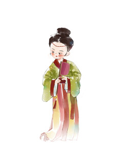 Q版古风汉服女子优雅形象