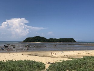美丽海滩与远岛风光