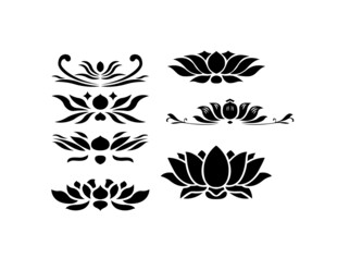 中式莲花图案矢量素材
