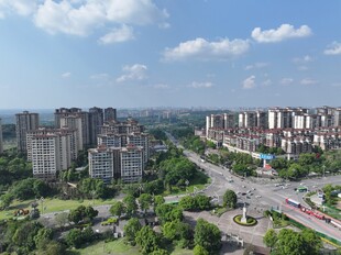 纳溪区二级路城市住宅区鸟瞰景观