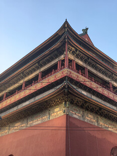 中式古建老北京的鼓楼