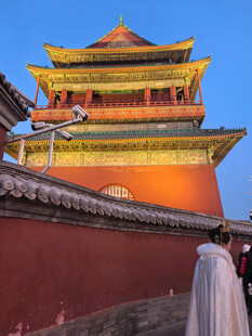 中式古建老北京的鼓楼 