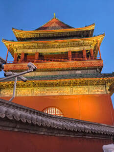 中式古建老北京的鼓楼