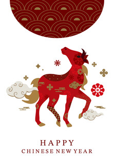 红色骏马贺中国新年