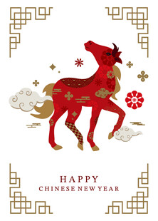 红色骏马贺中国新年