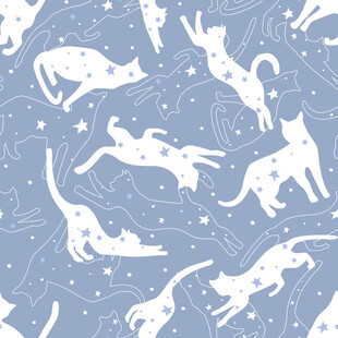 猫咪星空图案背景图