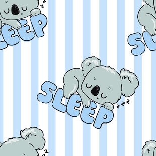 考拉睡眠主题条纹图案