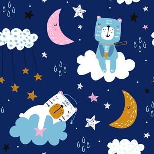 梦幻星空下的猫咪与小物