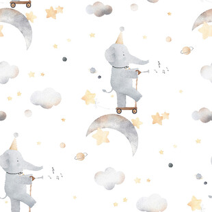 梦幻星空下的童趣月亮场景